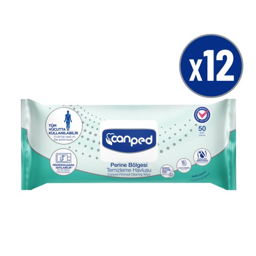 Canped Perine Bölgesi Temizleme Havlusu 50 li x 12 Adet Canped Perine Bölgesi Temizleme Havlusu 50 li x 12 Adet